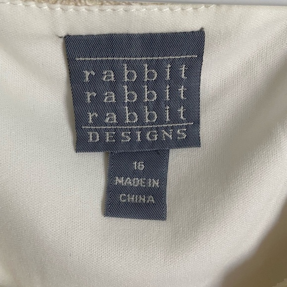 Rabbit Rabbit Designs Dress Ivory Lace Knit Lined Stretch Pullover Sleeveless 16 - Picture 4 of 10
